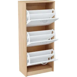 Nowoczesna szafka na buty słupek biała sonoma JULCIA 28x50cm