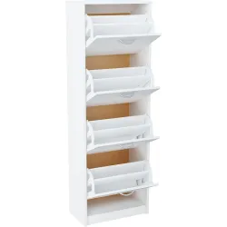 Nowoczesna szafka na buty słupek wysoki biała JULCIA 28x50cm