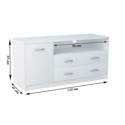 Nowoczesna Komoda RTV biała JULCIA 41x110cm
