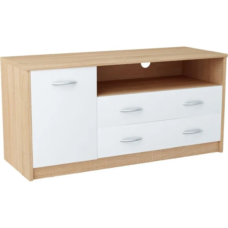 Nowoczesna Komoda RTV biała sonoma JULCIA 41x110cm