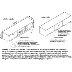 Nowoczesna Komoda RTV biała JULCIA 41x160cm