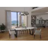 Stół masywny na metalowych nogach Cezar 185x67 biały