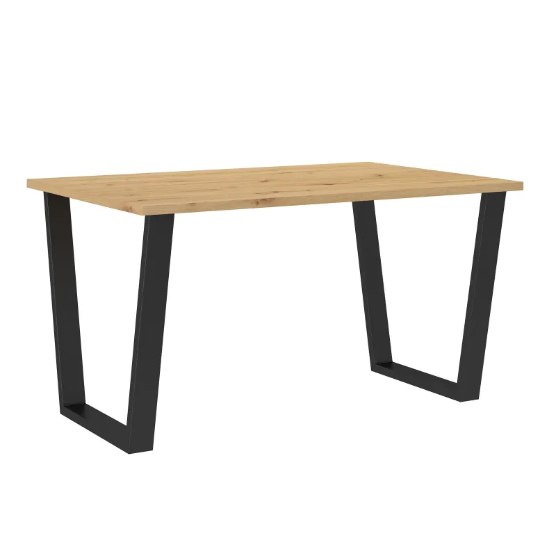 Stół masywny na metalowych nogach Cezar 138x67 dąb artisan