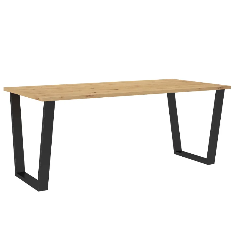 Stół masywny na metalowych nogach Cezar 185x90 dąb artisan