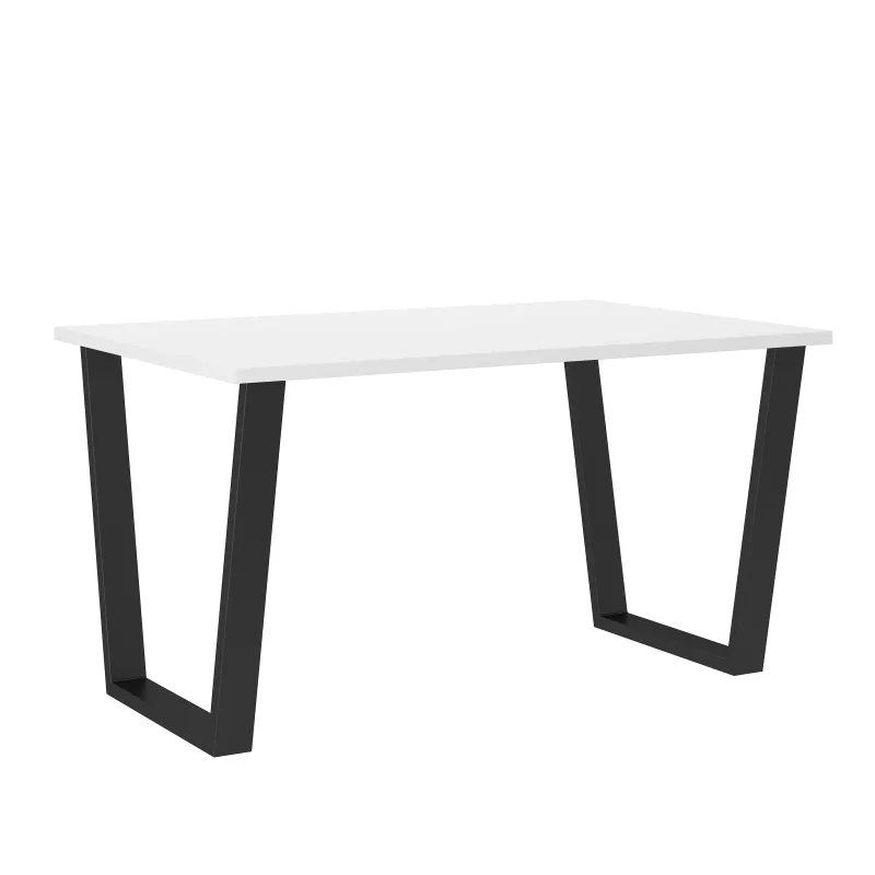 Stół masywny na metalowych nogach Cezar 138x90 biały