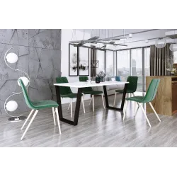 Stół masywny na metalowych nogach Cezar 185x90 biały