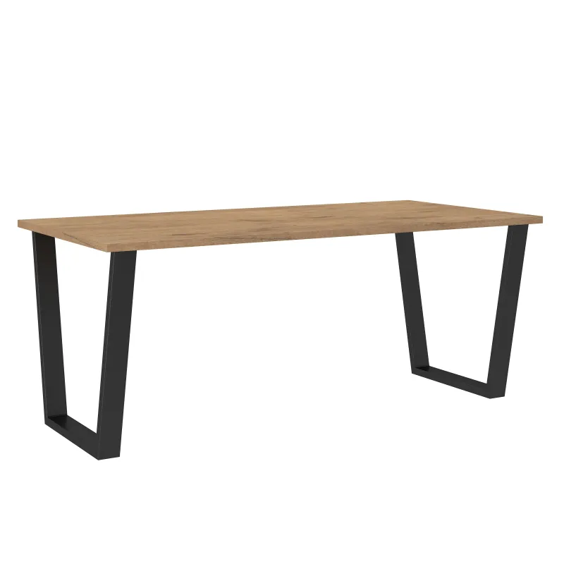 Stół masywny na metalowych nogach Cezar 185x90 dąb lancelot