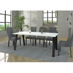 Stół masywny na metalowych nogach Kleo 185x90 biały