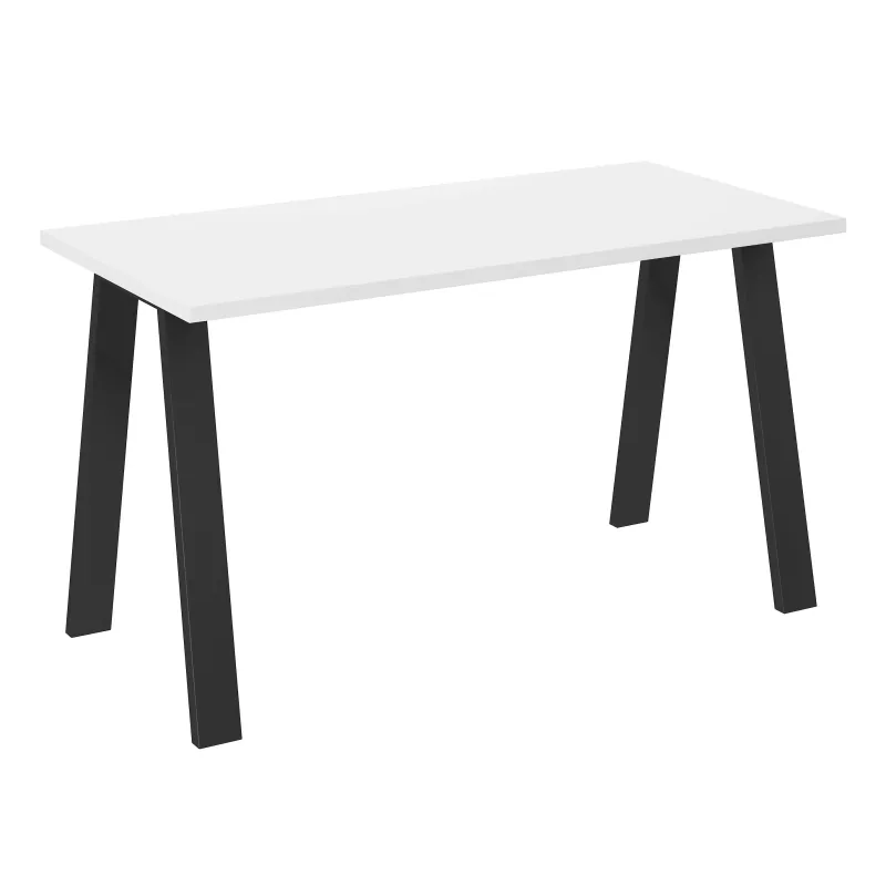 Stół masywny na metalowych nogach Kleo 138x67 biały