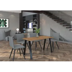 Stół masywny na metalowych nogach Kleo 185x67 dąb lancelot
