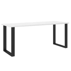 Stół masywny na metalowych nogach Imperial 185x67 biały