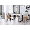 Stół masywny na metalowych nogach Imperial 185x67 biały