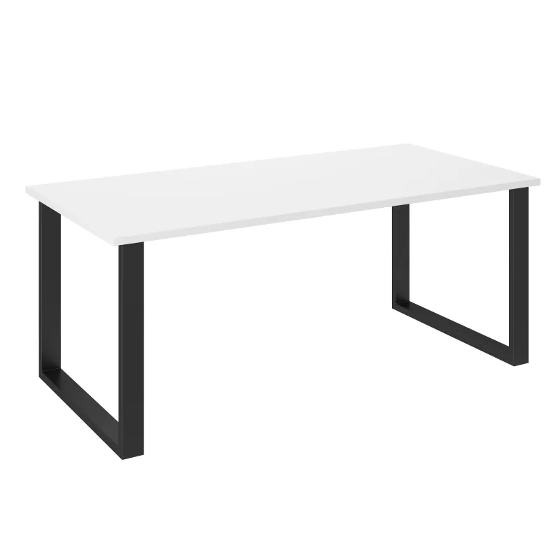Stół masywny na metalowych nogach Imperial 185x90 biały