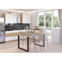 Stół masywny na metalowych nogach Imperial 138x67 dąb artisan